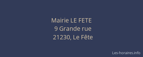 Mairie LE FETE