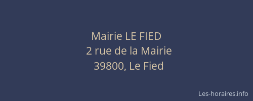 Mairie LE FIED