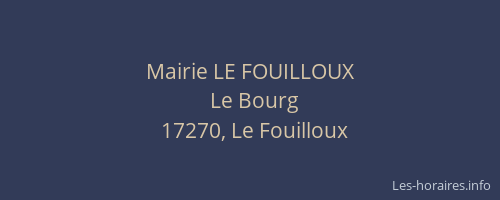 Mairie LE FOUILLOUX