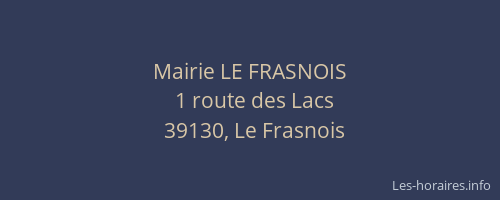 Mairie LE FRASNOIS