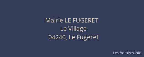 Mairie LE FUGERET