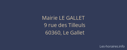 Mairie LE GALLET