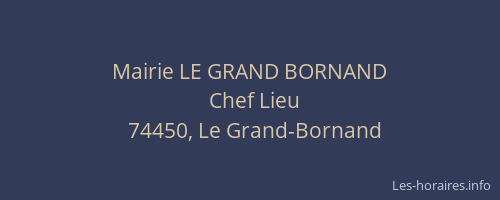 Mairie LE GRAND BORNAND