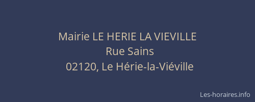Mairie LE HERIE LA VIEVILLE