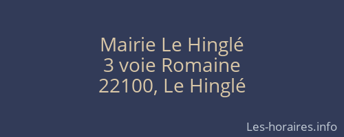 Mairie Le Hinglé