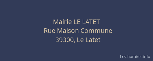 Mairie LE LATET