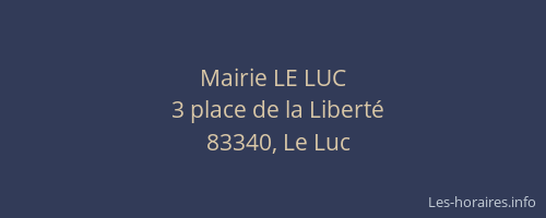 Mairie LE LUC