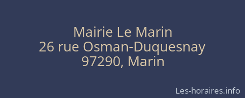 Mairie Le Marin