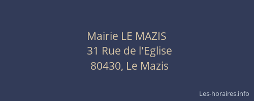 Mairie LE MAZIS