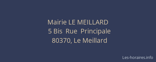 Mairie LE MEILLARD