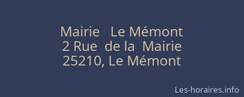 Mairie   Le Mémont