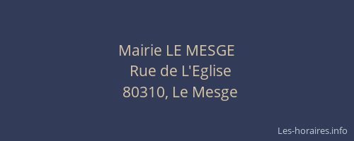 Mairie LE MESGE