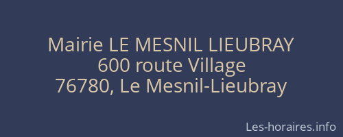 Mairie LE MESNIL LIEUBRAY