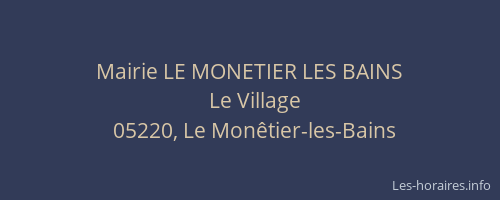 Mairie LE MONETIER LES BAINS