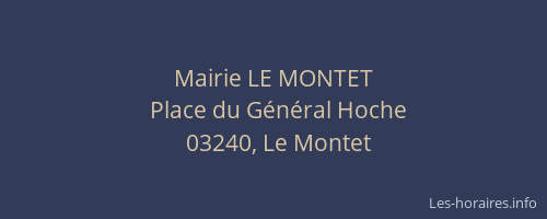 Mairie LE MONTET