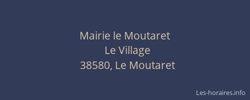 Mairie le Moutaret