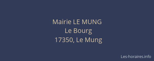 Mairie LE MUNG