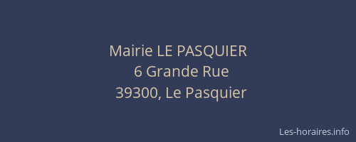 Mairie LE PASQUIER