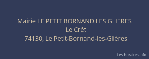 Mairie LE PETIT BORNAND LES GLIERES
