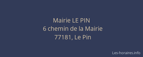 Mairie LE PIN