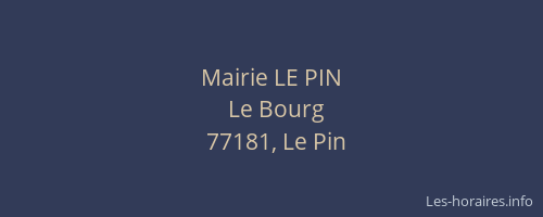 Mairie LE PIN