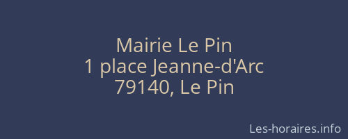 Mairie Le Pin