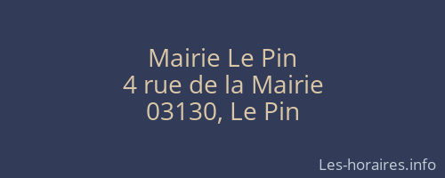 Mairie Le Pin