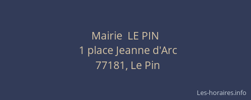 Mairie  LE PIN