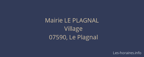 Mairie LE PLAGNAL