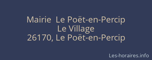 Mairie  Le Poët-en-Percip