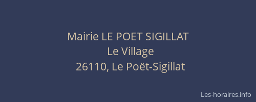 Mairie LE POET SIGILLAT