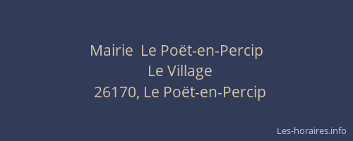 Mairie  Le Po&euml;t-en-Percip