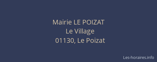 Mairie LE POIZAT