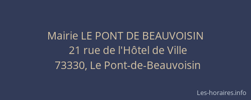 Mairie LE PONT DE BEAUVOISIN