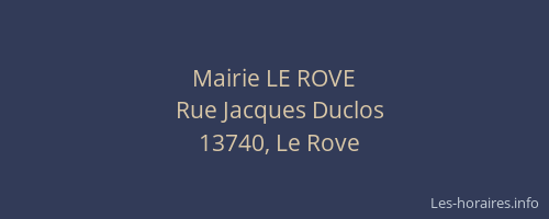Mairie LE ROVE