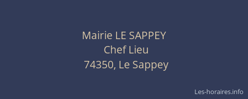 Mairie LE SAPPEY