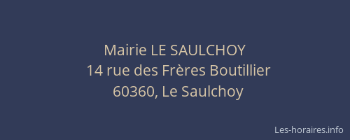 Mairie LE SAULCHOY