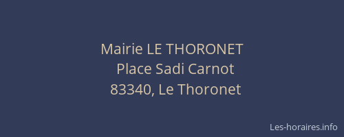 Mairie LE THORONET