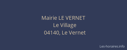 Mairie LE VERNET