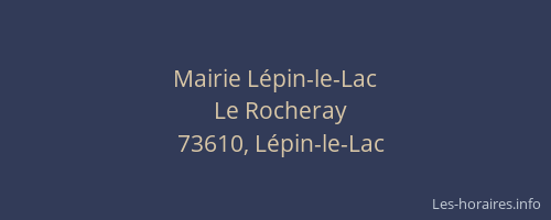 Mairie L&eacute;pin-le-Lac