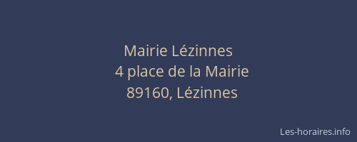 Mairie Lézinnes