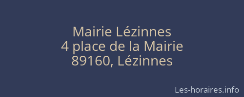 Mairie L&eacute;zinnes
