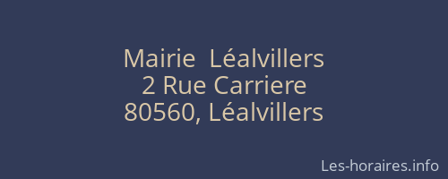 Mairie  Léalvillers