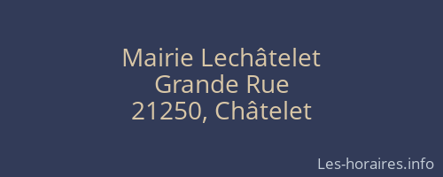 Mairie Lechâtelet