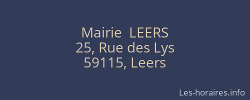 Mairie  LEERS