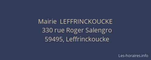 Mairie  LEFFRINCKOUCKE