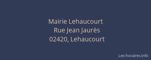 Mairie Lehaucourt