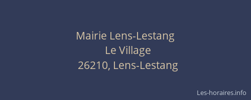 Mairie Lens-Lestang