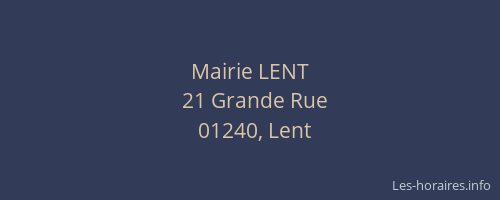 Mairie LENT