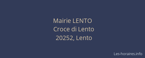 Mairie LENTO